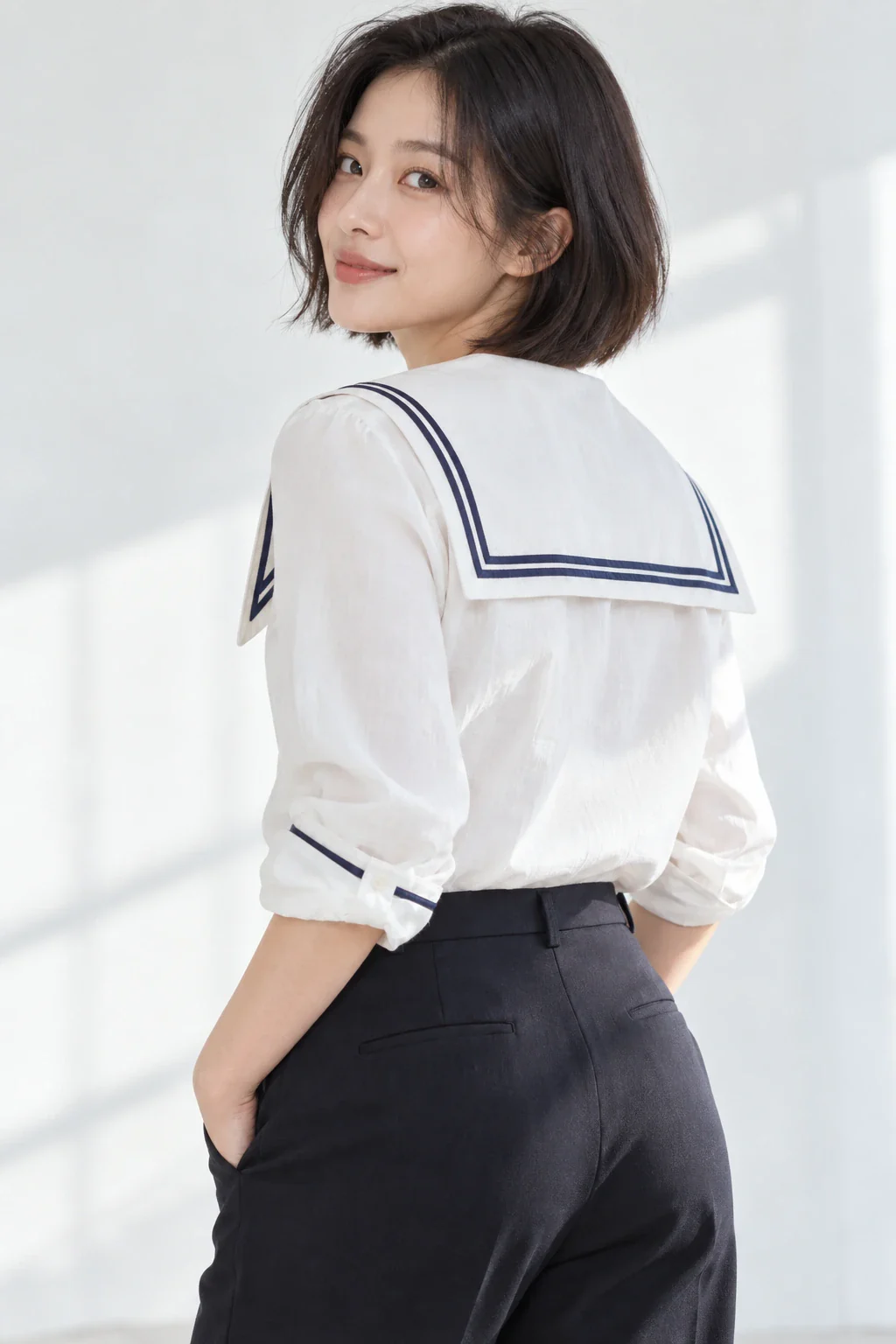 세일러 칼라 블라우스