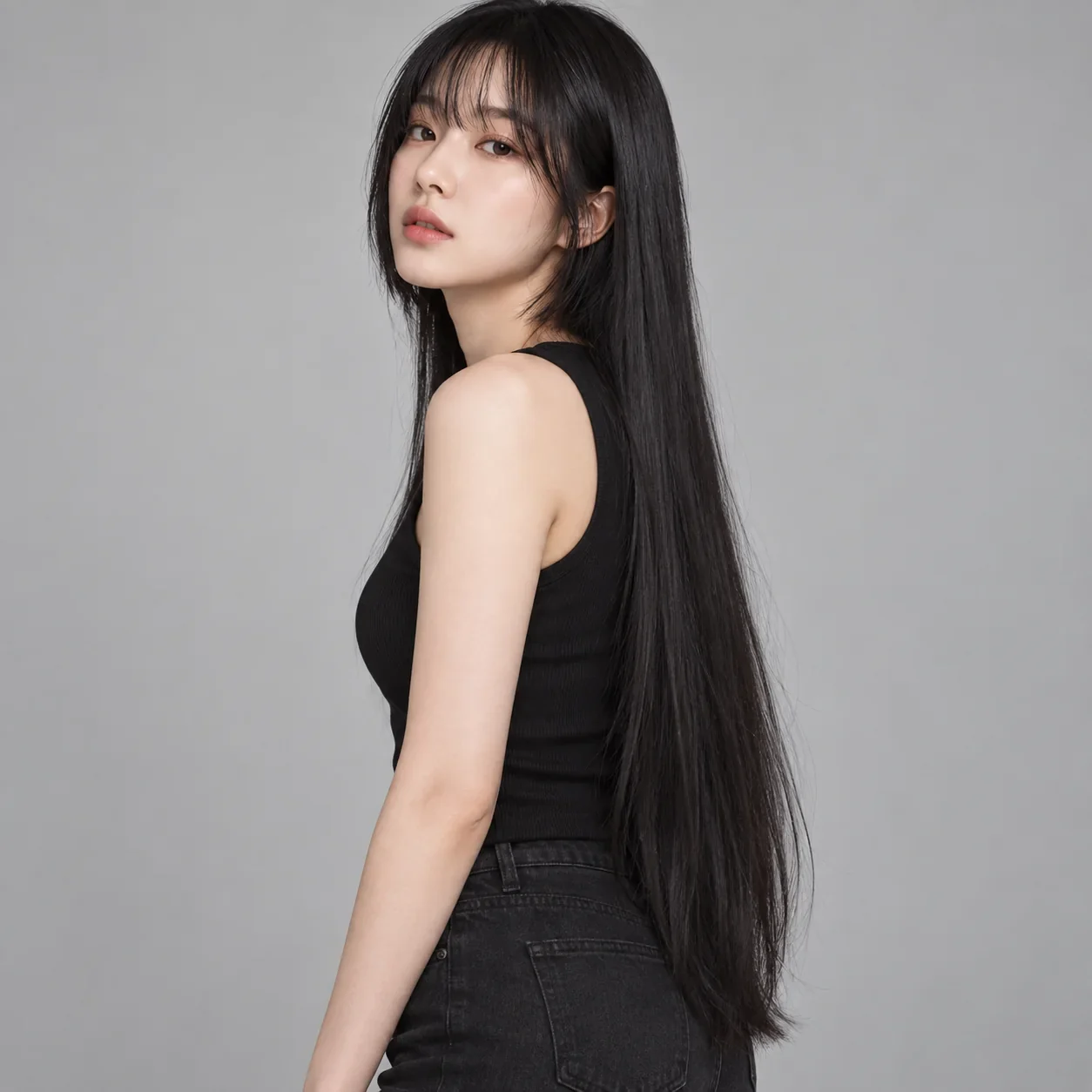 매우 긴 머리