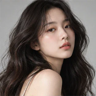 긴 웨이브 헤어