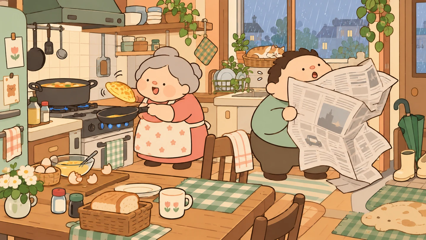 둥근 생활 만화풍